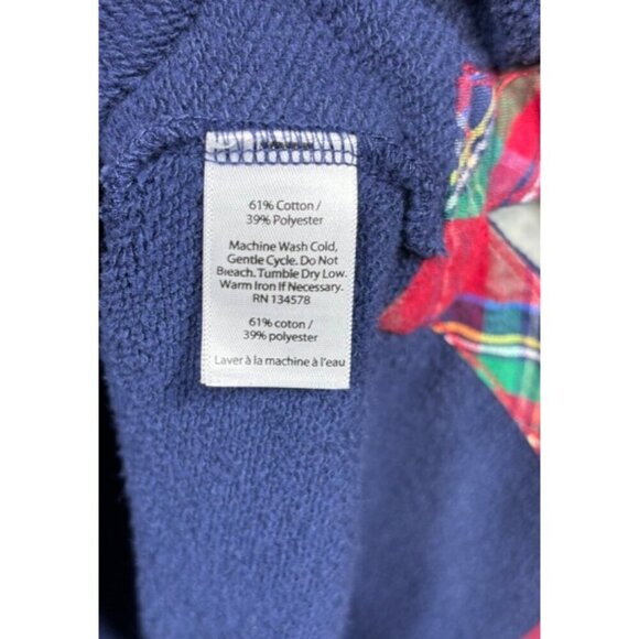 Vineyard Vines Womens S Navy Plaid Pullover Half Zip Sweatshirt Casual - Picture 5 of 6